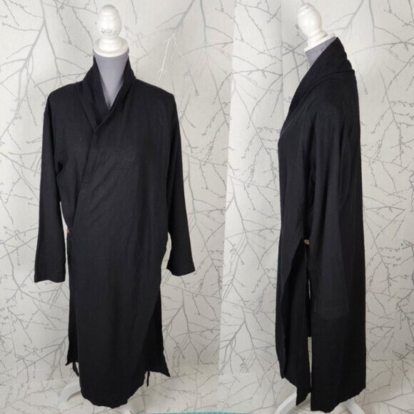 Kaliyana Black 55% Linen Criss Cross Maxi Tunic - Picture 1 of 6